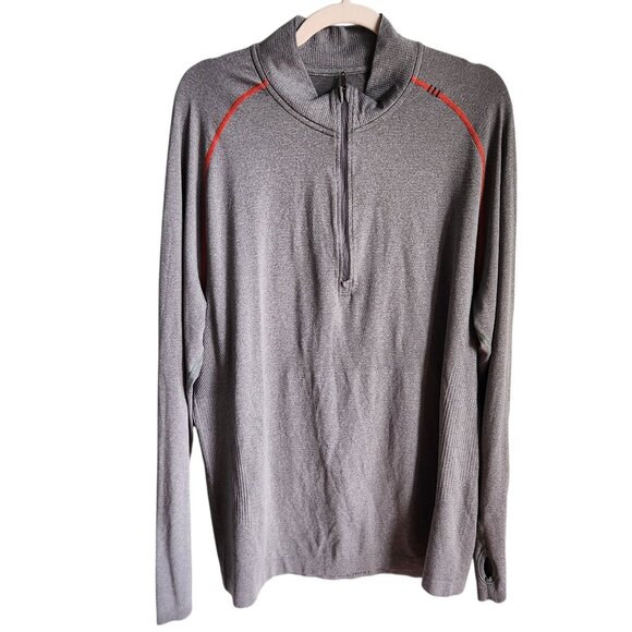 Lululemon Shirt Men's XL Gray Grey Metal Vent 1/4 Quarter Zip Long Sleeve Gym Wo - Picture 1 of 11